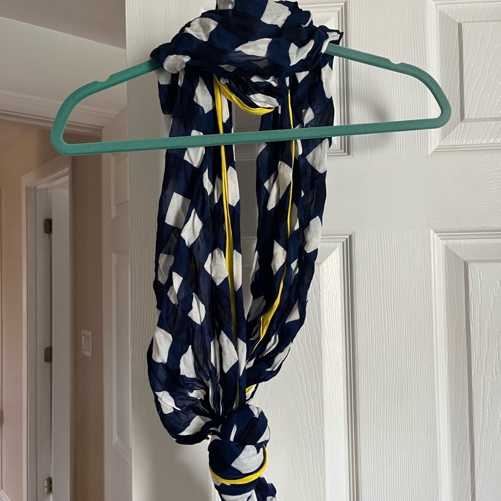 Kate spade navy and White Checkered Scarf